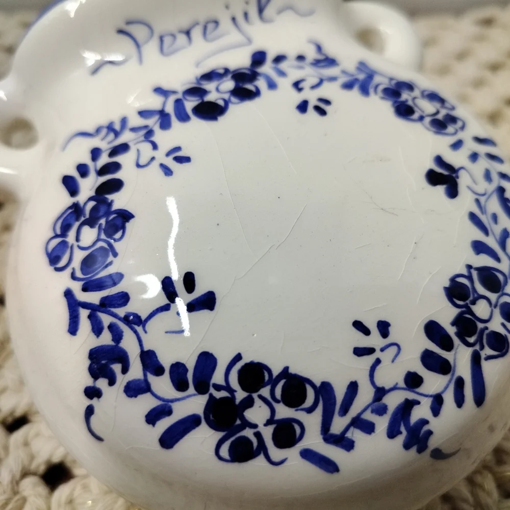 Blue and White Ceramic Herb Pot